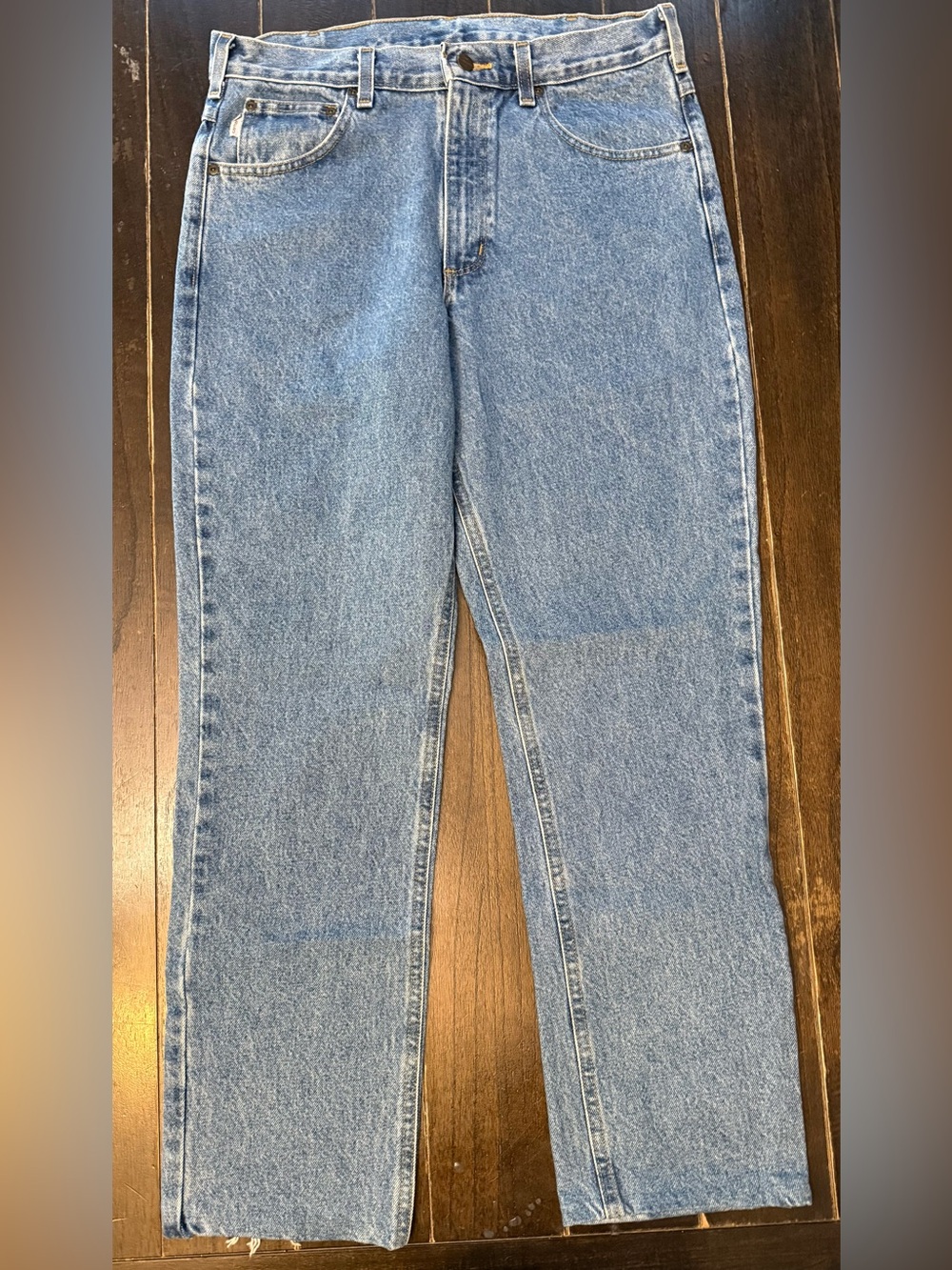 Vintage Carhartt B18 STW Jeans Mens 34x30 Stonewash Blue Denim Workwear Y2K